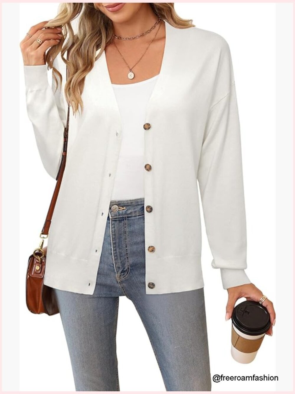 New Oversized Lightweight Cardigan Sweater V-Neck Long Sleeve Wool Blend